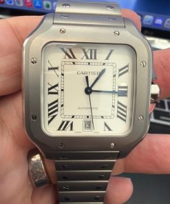 Cartier Santos Large Titanium. Complete Set. Extra Strap.