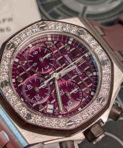 Audemars Piguet Royal Oak Offshore Lady Original Papers Purple Dial New Strap