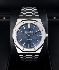 Alternative view of Audemars Piguet Royal Oak Selfwinding 41mm Stainless Steel Blue Dial 15400ST