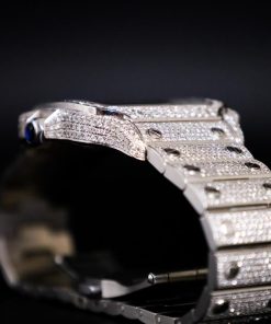 Alternative view of Cartier Santos Large Blue Bussdown Natural Diamond Set