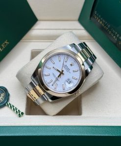 Alternative view of Rolex Datejust 41 NEW 2026 White Index Two Tone Yellow Gold Smooth Bezel Oyster Bracelet