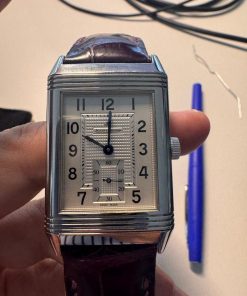 Alternative view of Jaeger-LeCoultre Grande Reverso 976 Extra custom deep purple eggplant alligator strap