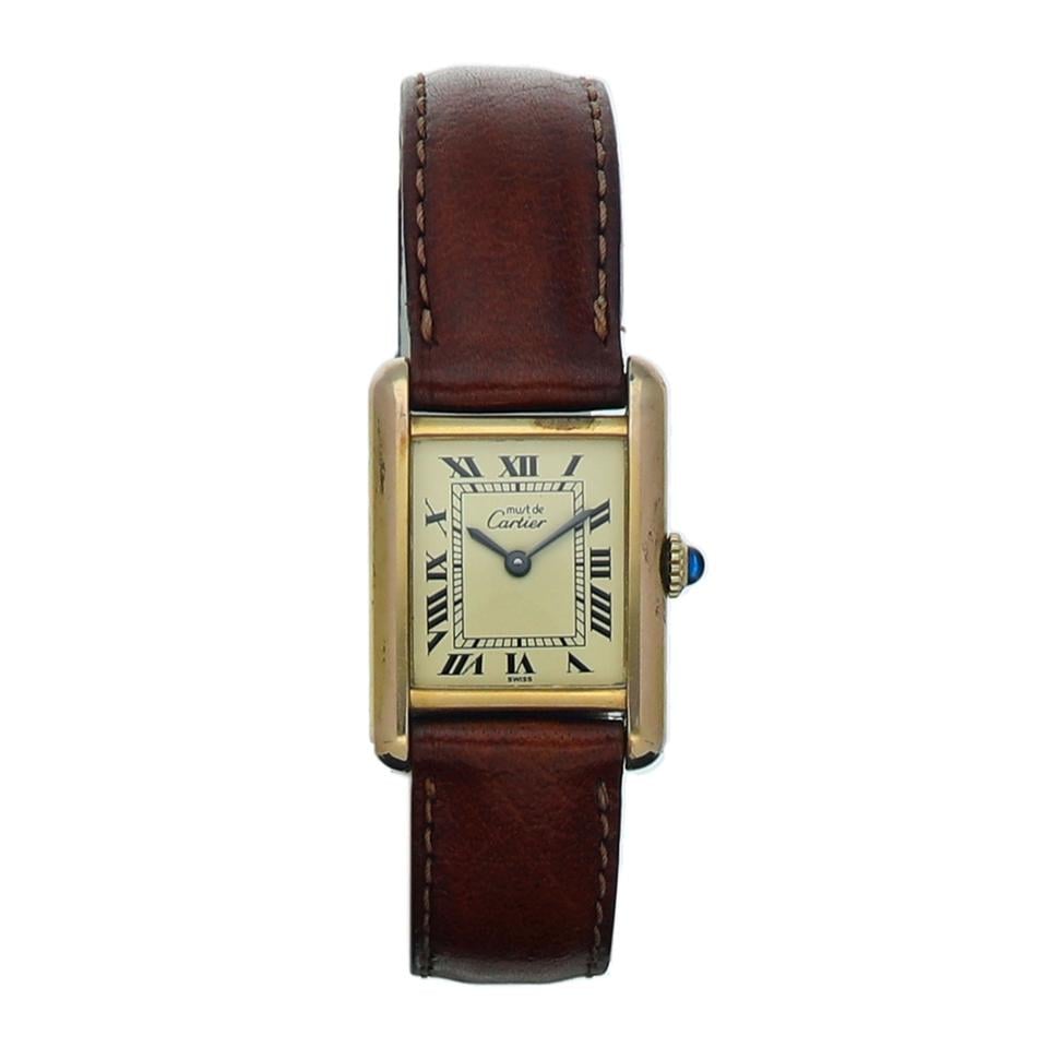 Cartier Tank Vermeil Vintage Must de Cartier Tank 21 mm Vermeil 925 Leather - Image 2