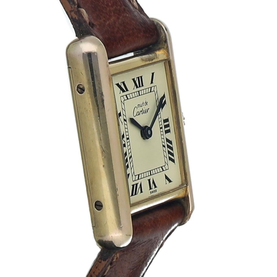Cartier Tank Vermeil Vintage Must de Cartier Tank 21 mm Vermeil 925 Leather