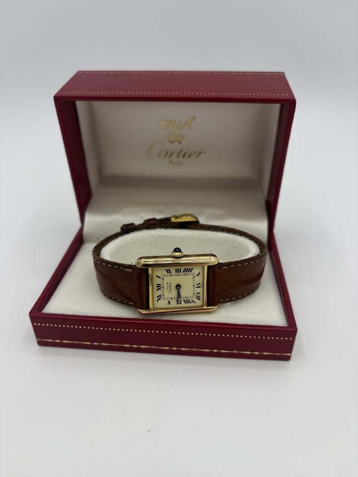 Cartier Tank Vermeil Vintage Must de Cartier Tank 21 mm Vermeil 925 Leather - Image 4