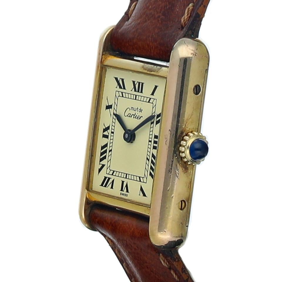 Cartier Tank Vermeil Vintage Must de Cartier Tank 21 mm Vermeil 925 Leather - Image 5