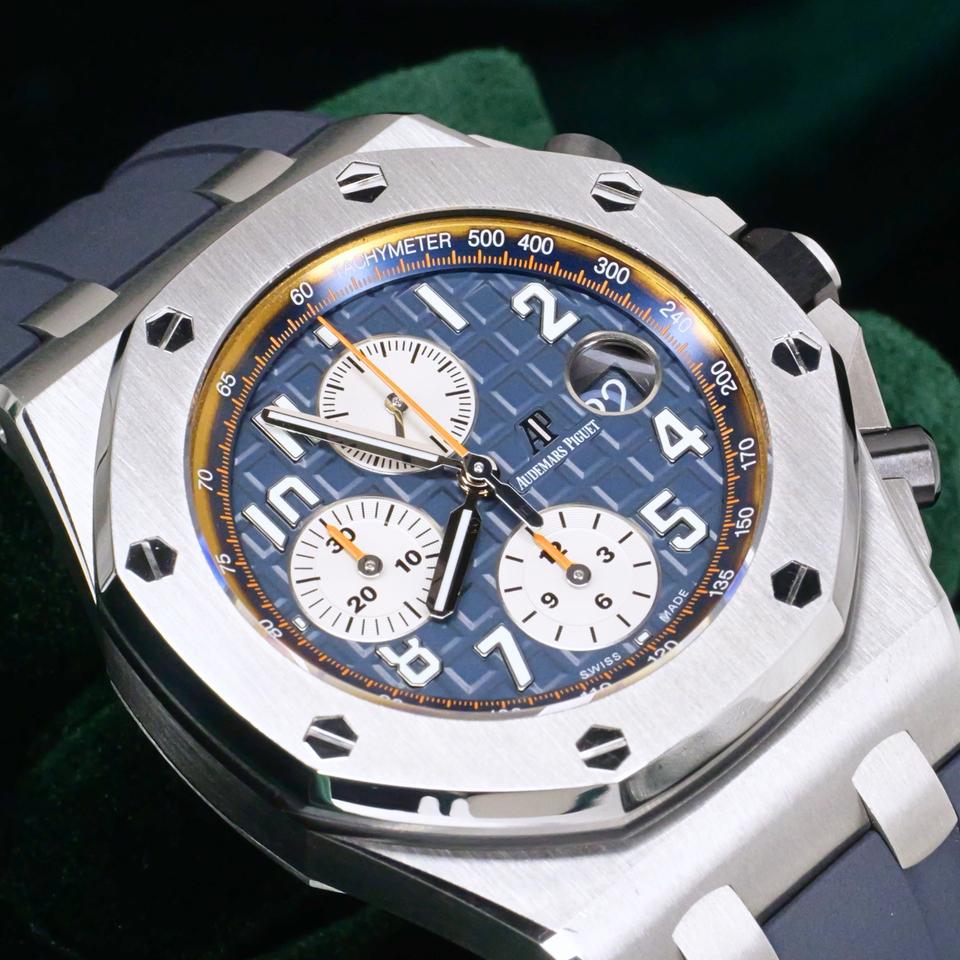 Audemars Piguet Royal Oak Offshore MINT FULL SET Royal Oak Offshore Chronograph “Navy” Blue Orange Accents Steel 42mm 26470ST - Image 3