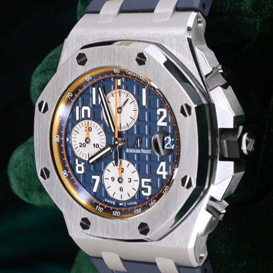 Audemars Piguet Royal Oak Offshore MINT FULL SET Royal Oak Offshore Chronograph “Navy” Blue Orange Accents Steel 42mm 26470ST - Image 5
