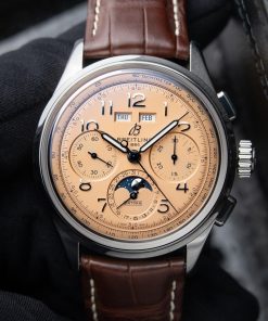 Breitling Premier B25 Datora Moonphase Annual Calendar Chronograph Salmon AB2510