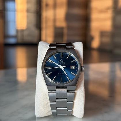 Omega Genève 1969 Ultra Rare Blue Sunburst Dial Automatic Overhauled