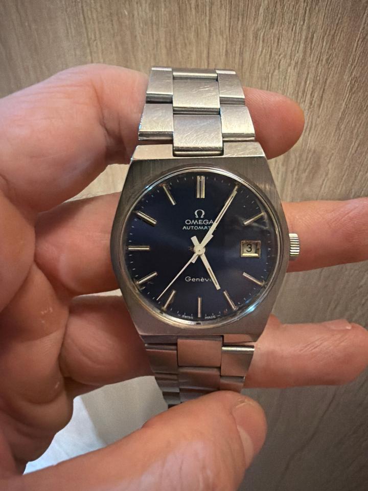 Omega Genève 1969 Ultra Rare Blue Sunburst Dial Automatic Overhauled - Image 4