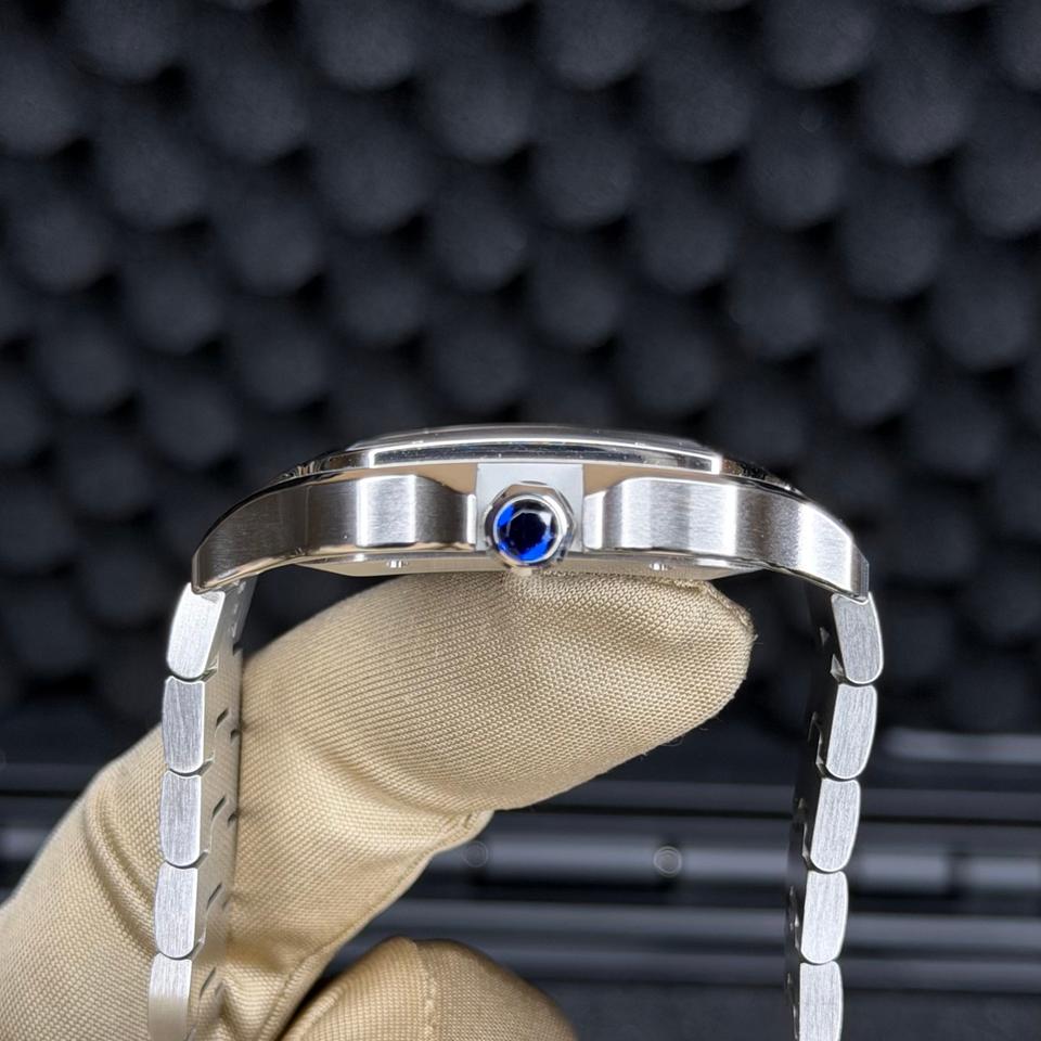 Cartier Santos De Cartier Large Santos Blue Dial Complete Set Leather Strap + Clasp - Image 6